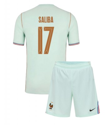 Frankrike William Saliba #17 Replika Bortatröja Barn VM 2026 Kortärmad (+ Korta byxor)